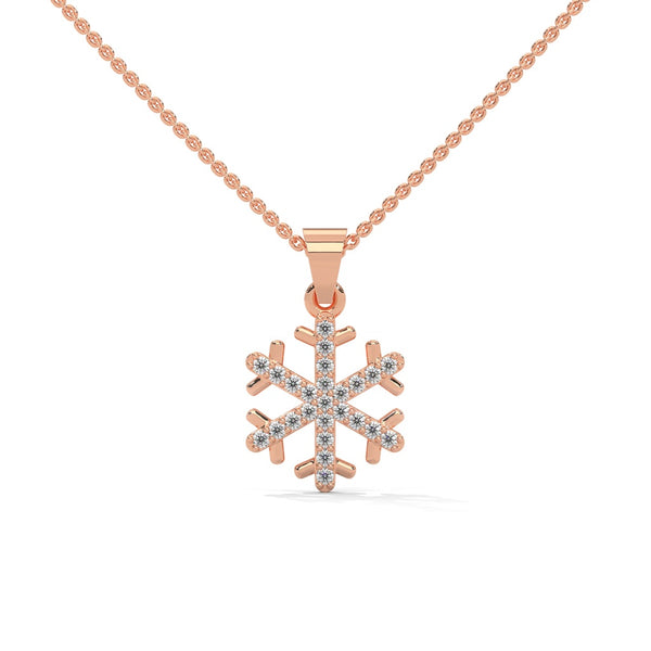 Snowflake Diamond Pendant Necklace – Dainty Winter-Inspired Jewelry Gift for Women