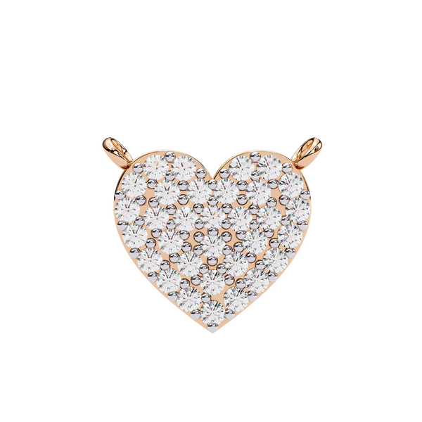 Diamond Pave Heart Pendant Necklace.