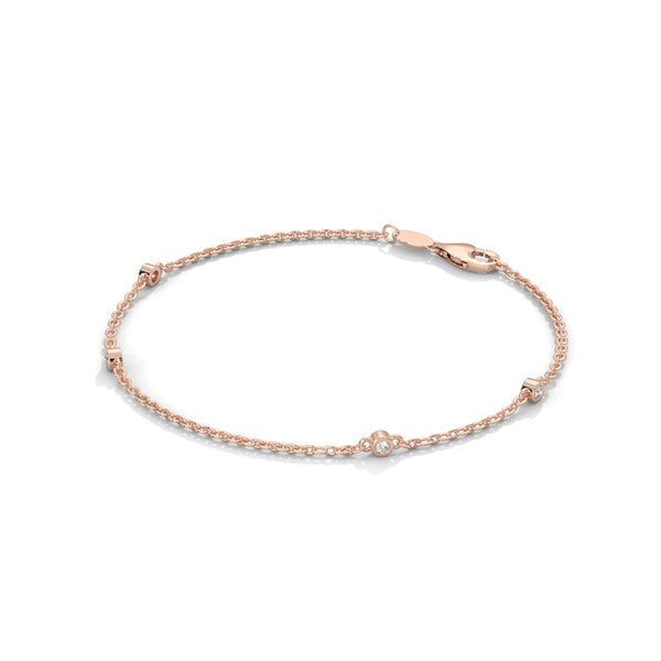 Delicate Diamond Station Chain Bracelet.