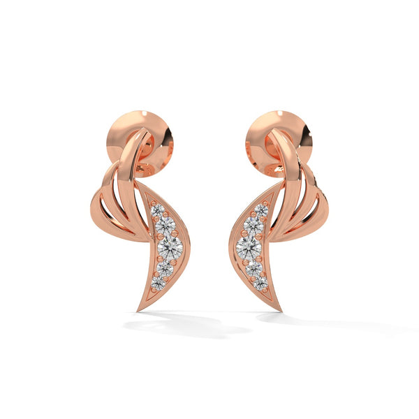 Diamond Leaf Drop Earrings – Elegant Nature Inspired Design.