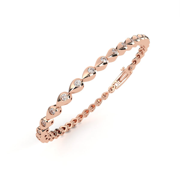 Pear Shape Diamond Tennis Bracelet in Gold.